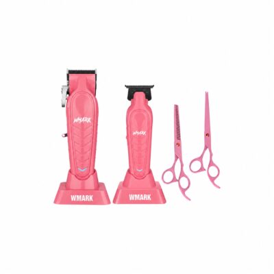 Sada WMARK NG-139 + NG-339 Pudrově růžová + nůžky a efilační nůžky D78-PS014 Růžové